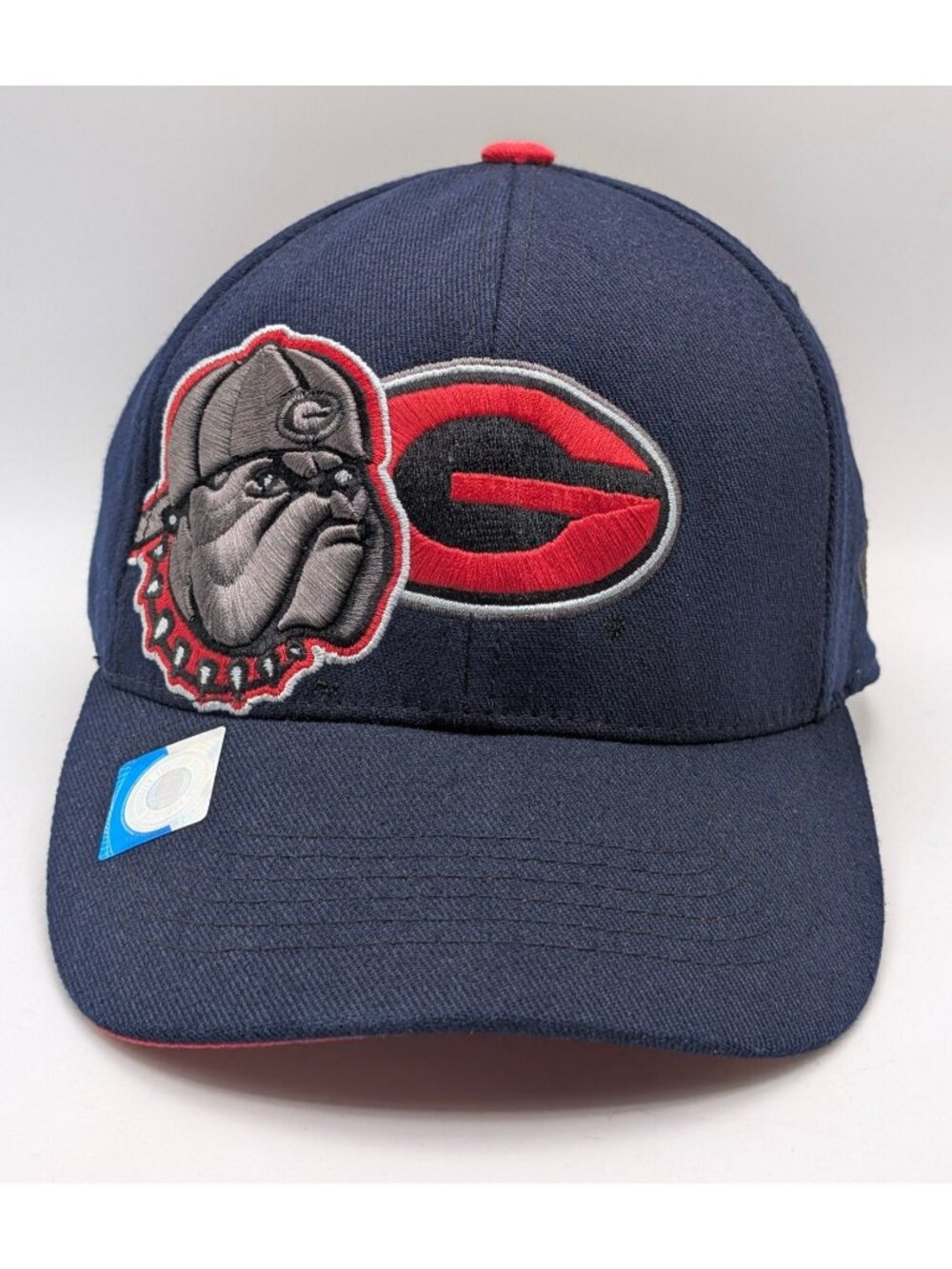 Georgia Bulldogs Navy Blue OSFM Flex Fit Hat Mascot Dawgs NCAA Football Cap UG - Picture 2 of 5